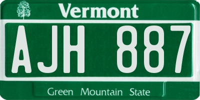 VT license plate AJH887