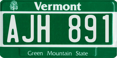 VT license plate AJH891