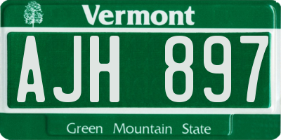 VT license plate AJH897
