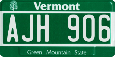 VT license plate AJH906