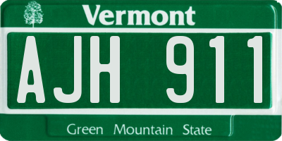 VT license plate AJH911