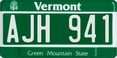 VT license plate AJH941