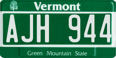 VT license plate AJH944