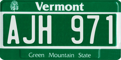 VT license plate AJH971