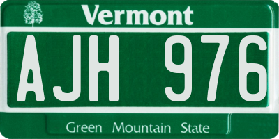 VT license plate AJH976