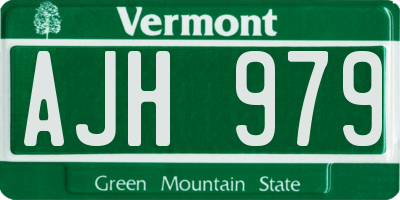 VT license plate AJH979