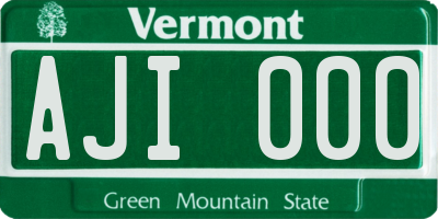 VT license plate AJI000