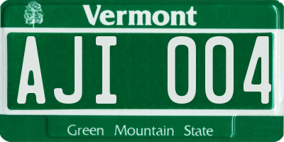 VT license plate AJI004