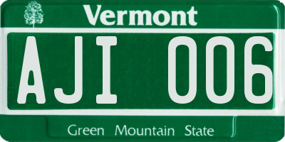 VT license plate AJI006