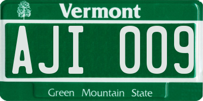 VT license plate AJI009