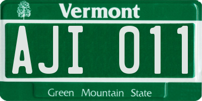 VT license plate AJI011