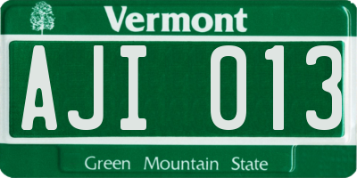 VT license plate AJI013