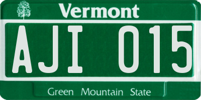 VT license plate AJI015
