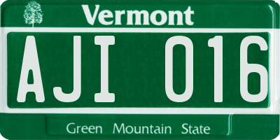 VT license plate AJI016