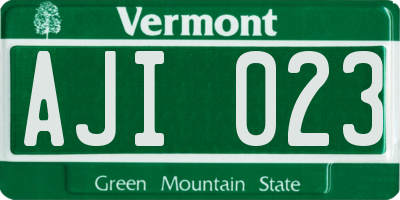 VT license plate AJI023