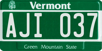 VT license plate AJI037