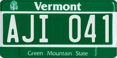 VT license plate AJI041
