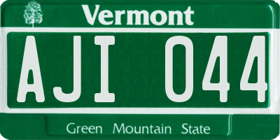 VT license plate AJI044