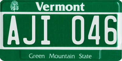 VT license plate AJI046