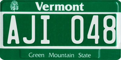 VT license plate AJI048