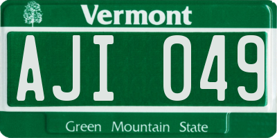 VT license plate AJI049
