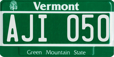 VT license plate AJI050