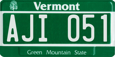 VT license plate AJI051