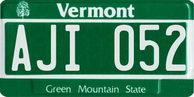 VT license plate AJI052