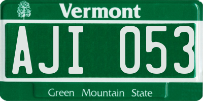 VT license plate AJI053