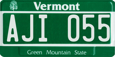 VT license plate AJI055