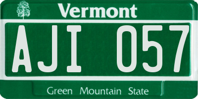 VT license plate AJI057