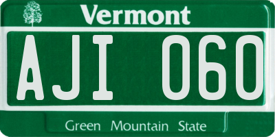 VT license plate AJI060