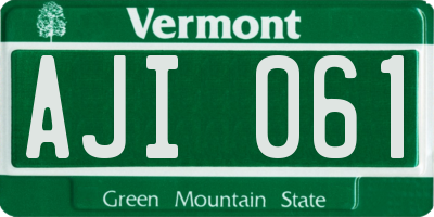 VT license plate AJI061