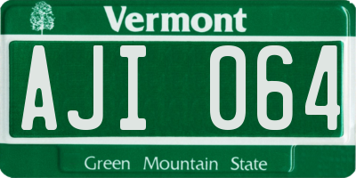 VT license plate AJI064