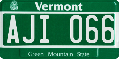 VT license plate AJI066