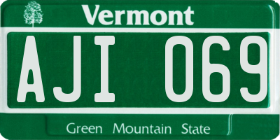 VT license plate AJI069