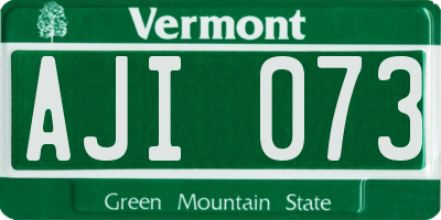 VT license plate AJI073