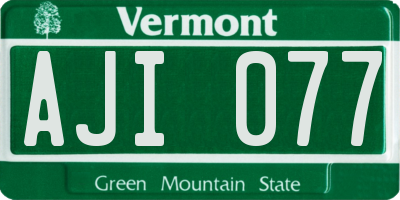 VT license plate AJI077