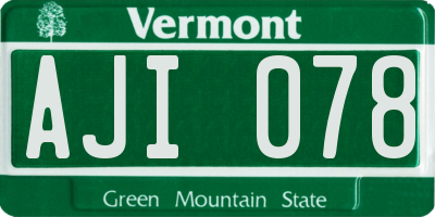VT license plate AJI078