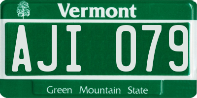 VT license plate AJI079