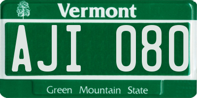 VT license plate AJI080