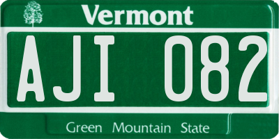 VT license plate AJI082