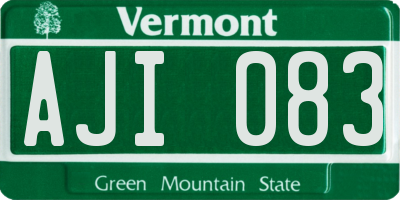 VT license plate AJI083