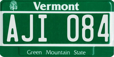 VT license plate AJI084