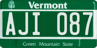 VT license plate AJI087