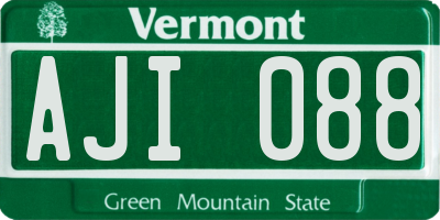 VT license plate AJI088