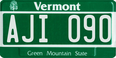 VT license plate AJI090