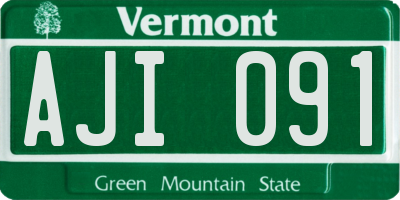 VT license plate AJI091