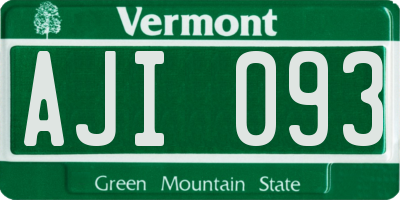 VT license plate AJI093