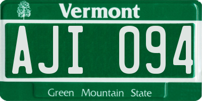 VT license plate AJI094